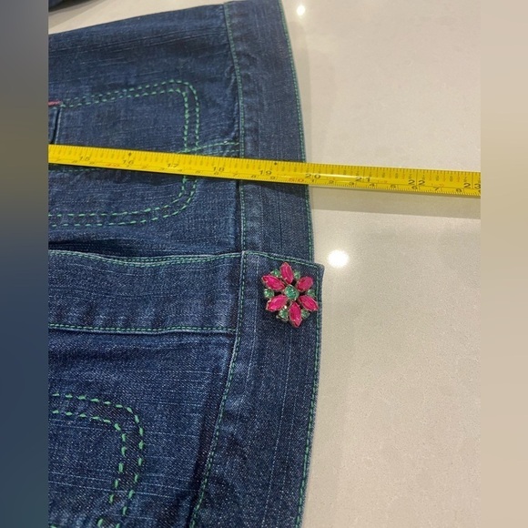 Spanner Jean Jacket Size 4 Embellished With Brooches - Picture 9 of 10